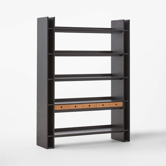 Genova Black Ebonized Oak Bookcase By Gianfranco Frattini