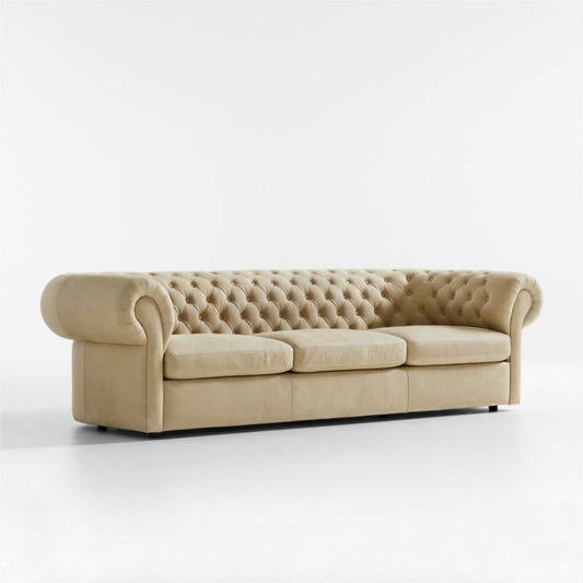 Gig Leather Chesterfield Sofa By Leanne Ford (90"-105")