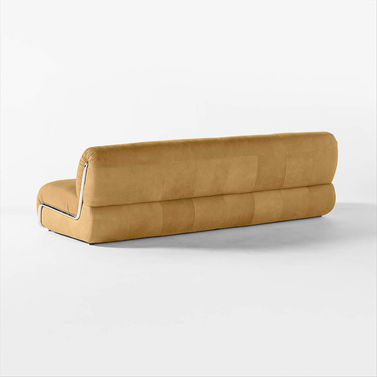 Hada 96" Armless Beige Leather Sofa