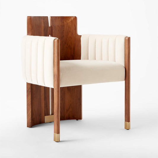 Half Moon Ivory Velvet Dining Chair By Lawson-Fenning