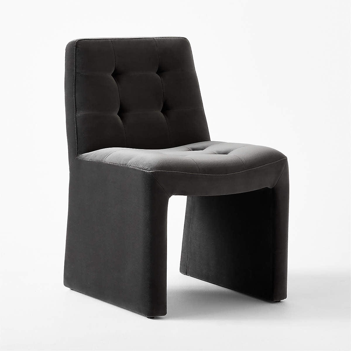 Hank Tufted Charcoal Grey Velvet Dining Chair