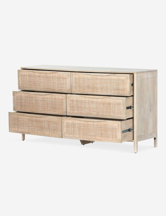 Hannah 6-Drawer Dresser - Black And Natural