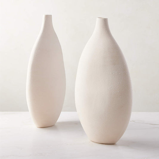 Haute Warm White Ceramic Vase Tall