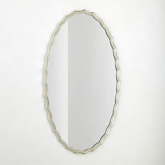 Hyra Polished Nickel Oval Wall Mirror 30"X46"