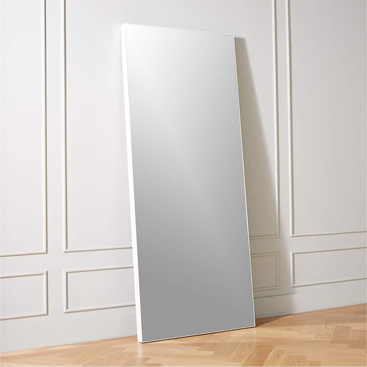 Infinity Modern White Full-Length Floor Mirror 32"X76"