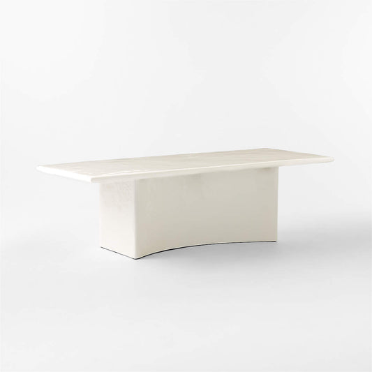 Irie 100" Rectangular White Concrete Dining Table