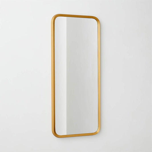 Isari Brass Rough Cast Aluminum Rectangular Wall Mirror 24"X55"