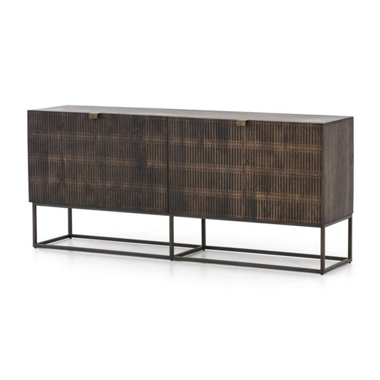 Ivan Wood And Iron Storage Media Console