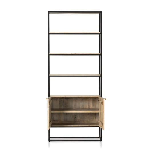 Ivan Light Wash Wood Storage Bookcase