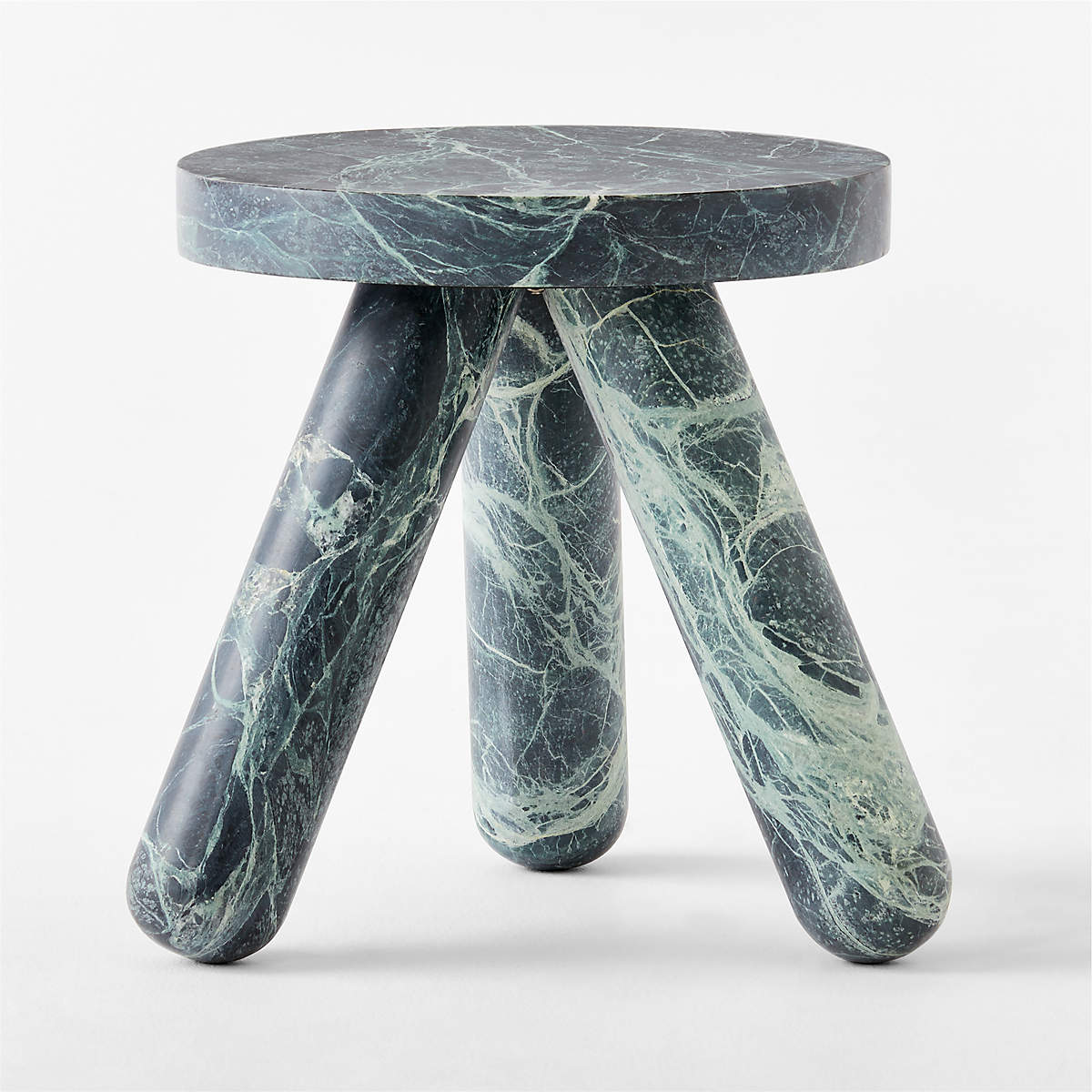 Jaxx Round Green Marble Side Table Tall