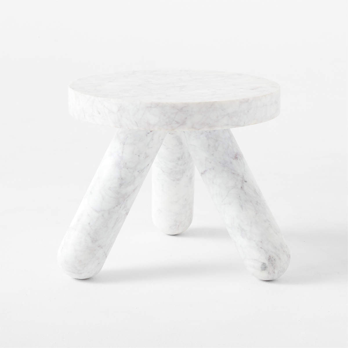 Jaxx White Marble Side Table Short