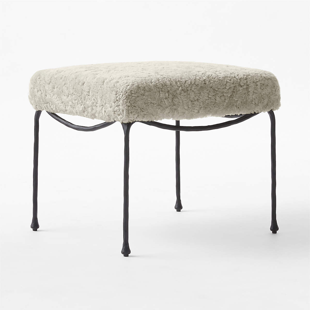 Journey Cream Shearling Stool