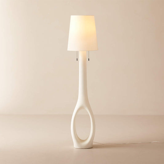 Kamma White Cement Floor Lamp