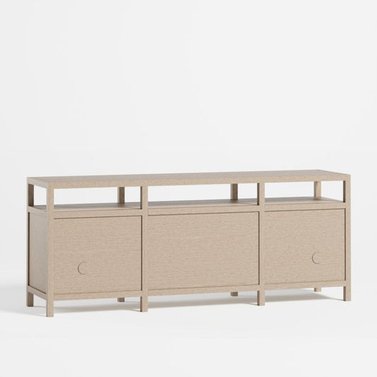 Keane Weathered Natural Wood Storage Media Console (72"-86")