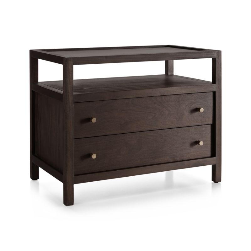 Keane Espresso Wood Charging Nightstand