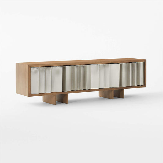 Kibo 83" Steel And Oak Wood Media Console By Kravitz Design