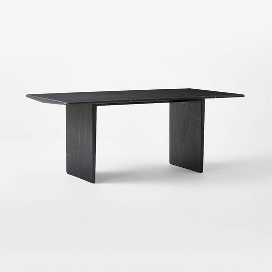 Kishi 75" Rectangular Black Marble Dining Table