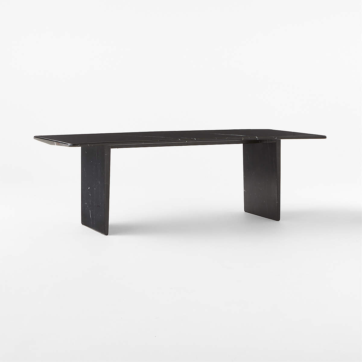 Kishi 95" Rectangular Black Marble Dining Table