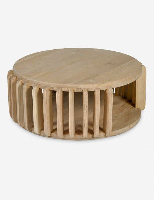 Jrue Round Coffee Table - Natural Oak