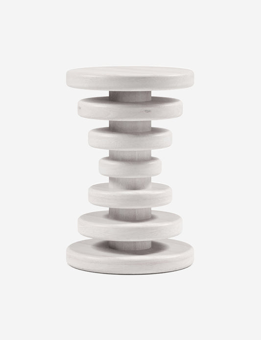 Ollie Round Side Table - White