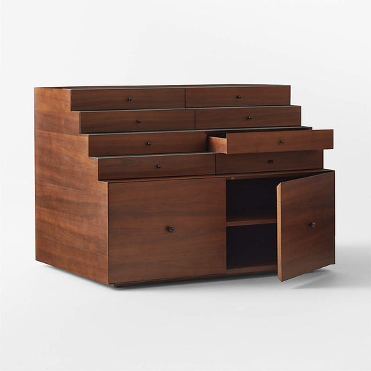 Lanzone 10-Drawer Walnut Storage Cabinet By Gianfranco Frattini