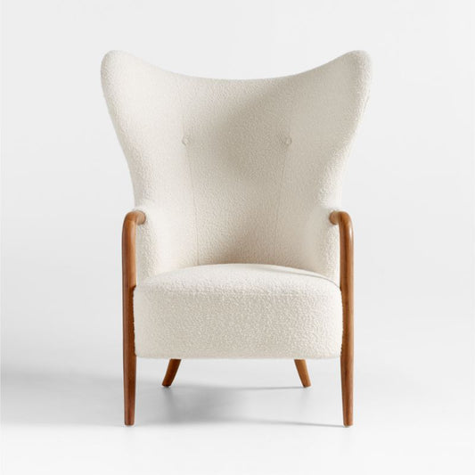 Laso White Boucle Accent Chair