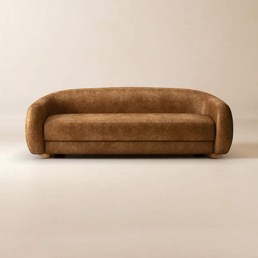 Laszlo 80" Leather Loveseat Bello Saddle By Ross Cassidy