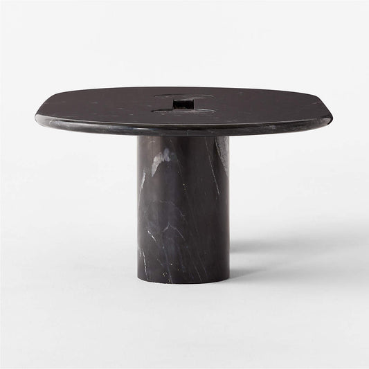 Liguria Oval Black Marble Coffee Table With Black Marble Base By Gianfranco Frattini