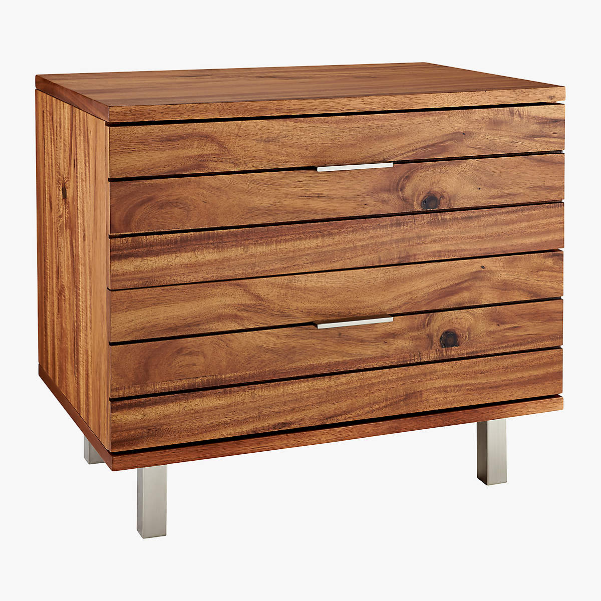 Linear 2-Drawer Wood Nightstand