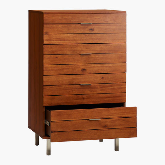 Linear Tall 4-Drawer Wood Dresser