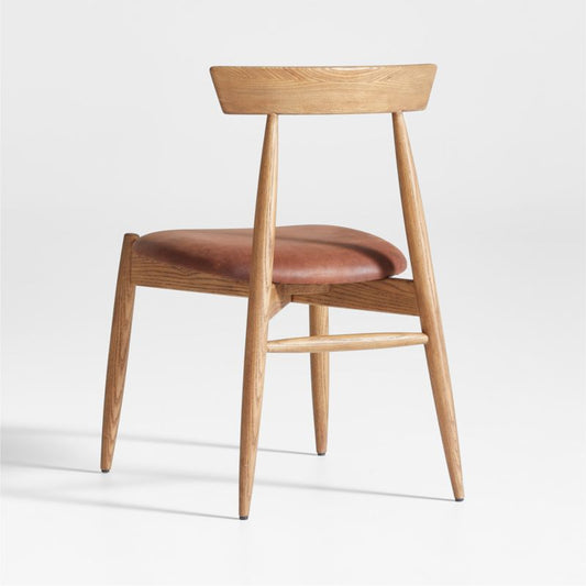 Linus Brown Leather Dining Chair By Laura Kim