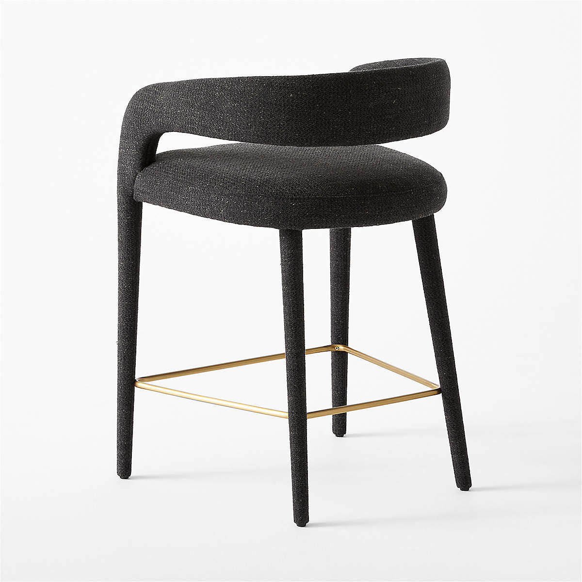 Lisette Charcoal Performance Fabric Counter Stool