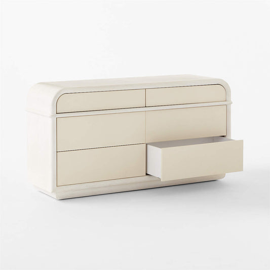 Lobos 6-Drawer White Wood Dresser