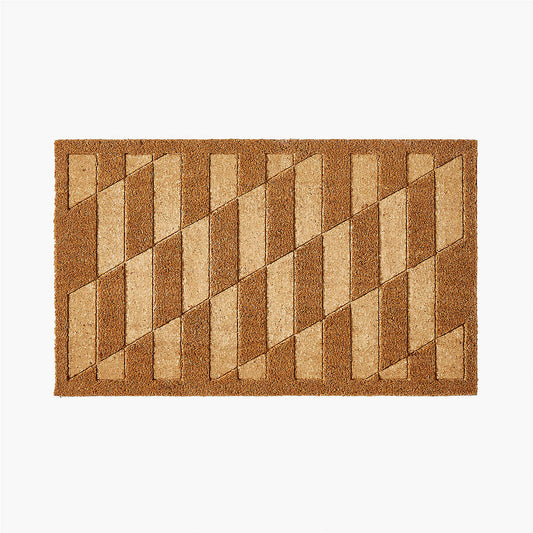 Loua Natural Geometric Coir Indoor/Outdoor Doormat 18"X30"