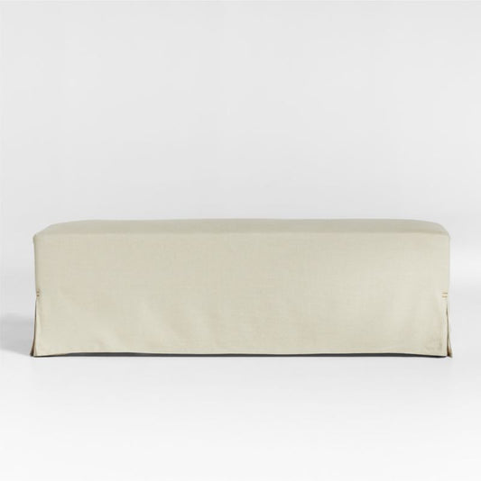 Lyra 60" Natural Beige Slipcovered Bench
