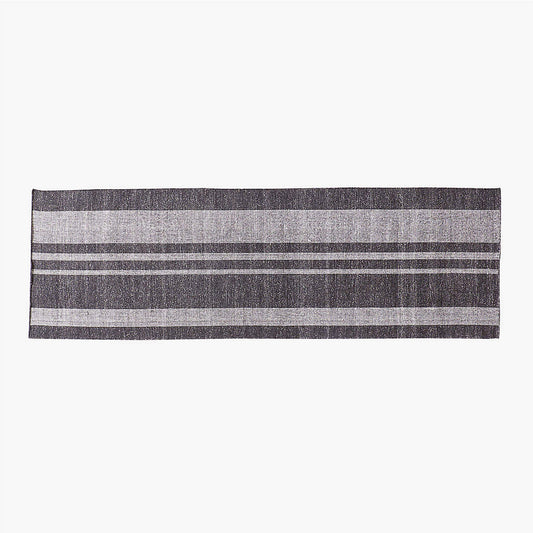 Maar Stripe Blue And Warm White Indoor/Outdoor Performance Runner Rug 2.5'x8'