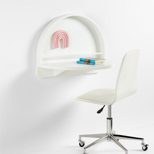 Mallory White Wood Wall-Mounted Kids Table