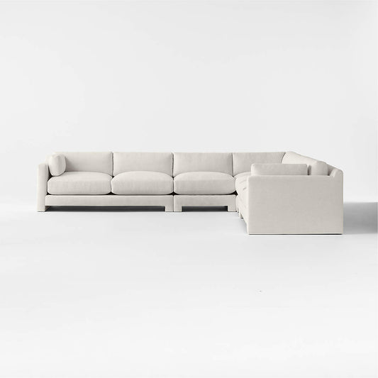 Marguerite 5-Piece L-Shaped White Performance Fabric Sectional Sofa