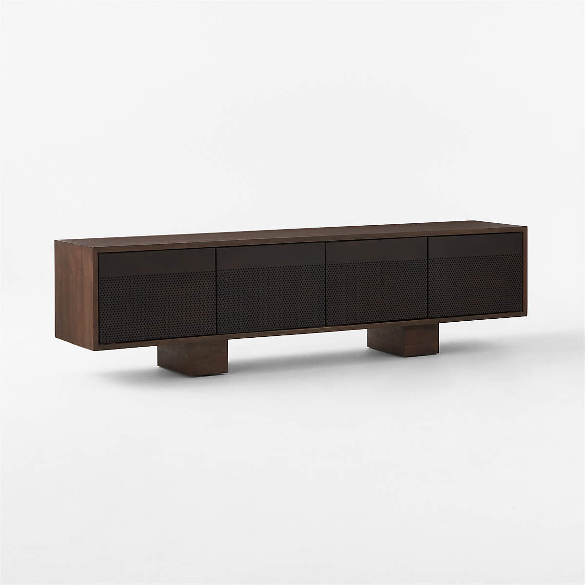 Martinez 85" Acacia And Bronze Metal Credenza