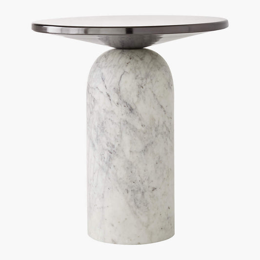 Martini Side Table With White Marble Base