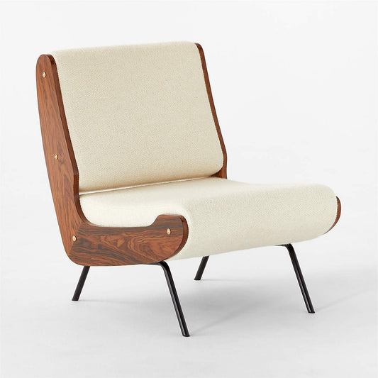 Meda Ivory Wool Armless Lounge Chair By Gianfranco Frattini