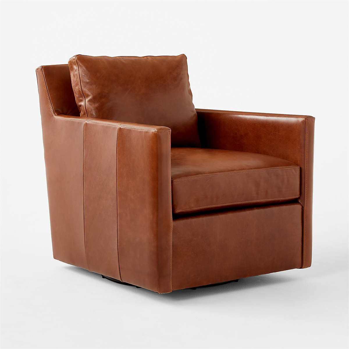 Monsef Brown Leather Swivel Chair