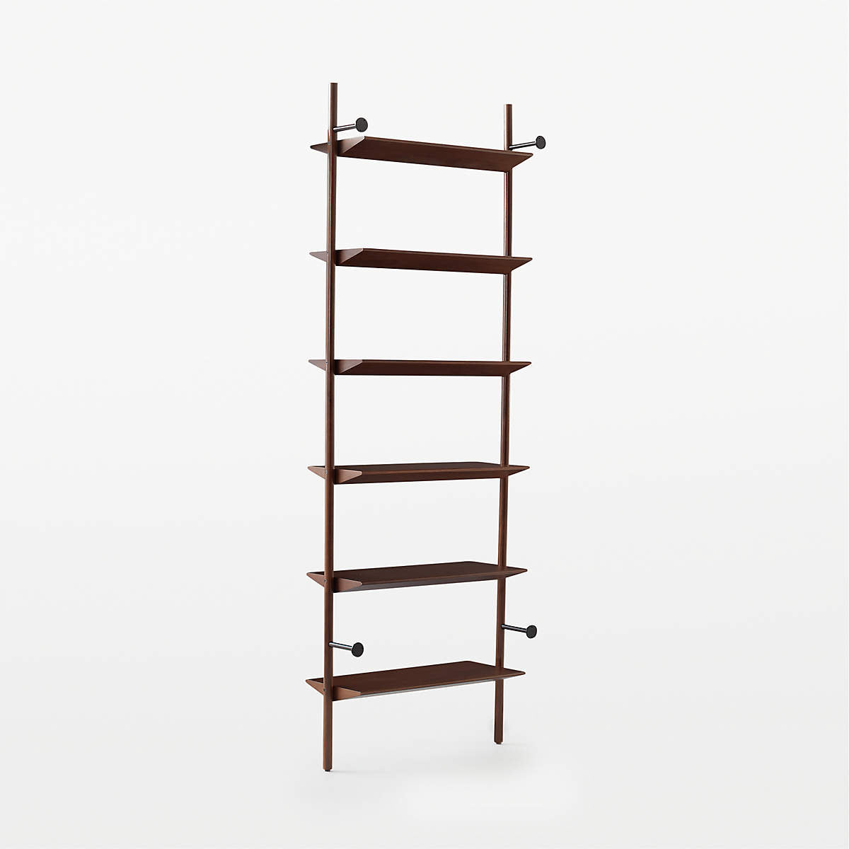 Nabla Brown Walnut Wood Wall Mount Bookcase