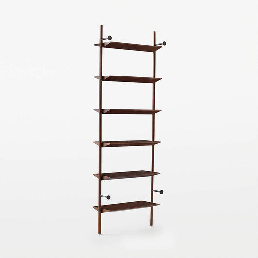 Nabla Brown Walnut Wood Wall Mount Bookcase