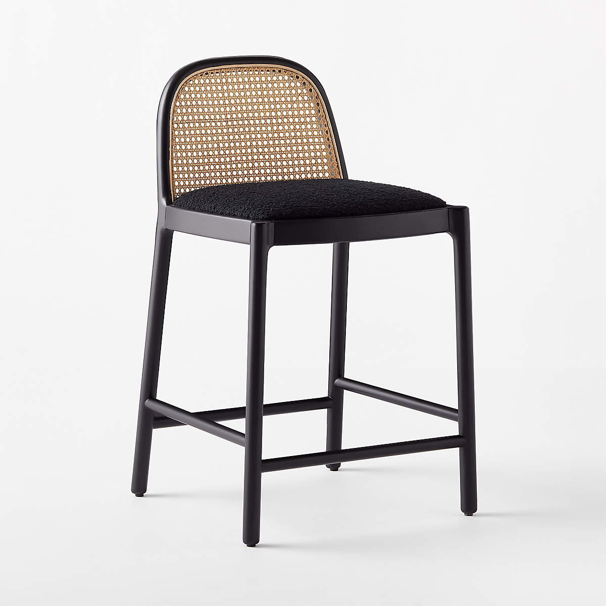 Nadia Black Cane Counter Stool