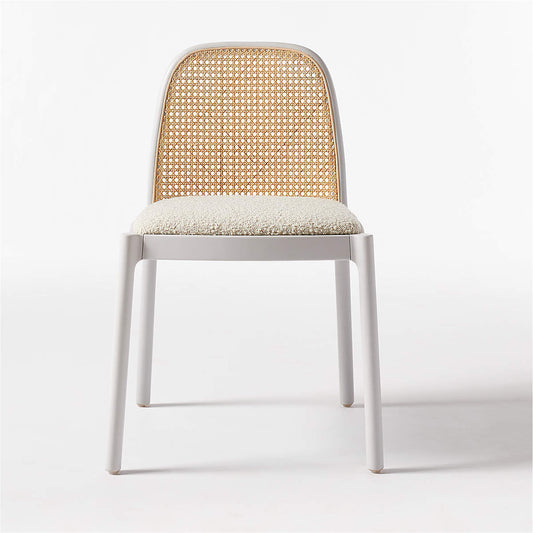 Nadia White Cane Woven Dining Chair