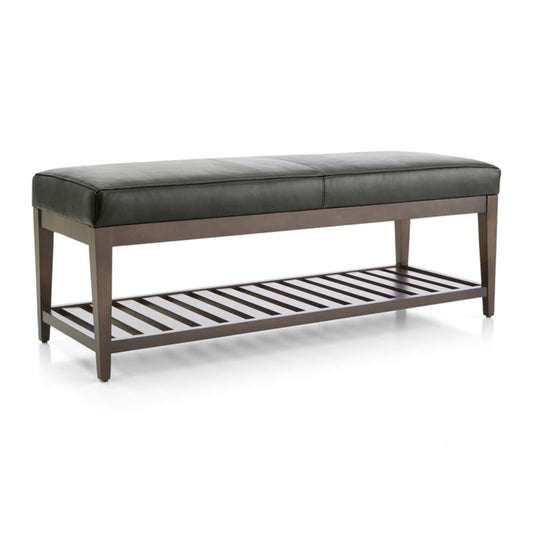 Nash Leather Small Bench With Slats