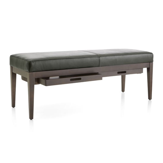 Nash Leather Small Bench With Tray