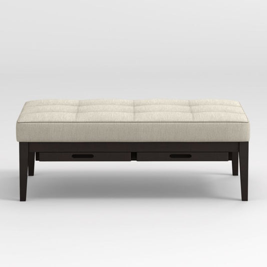 Nash Rectangular Tufted Ottoman With Tray