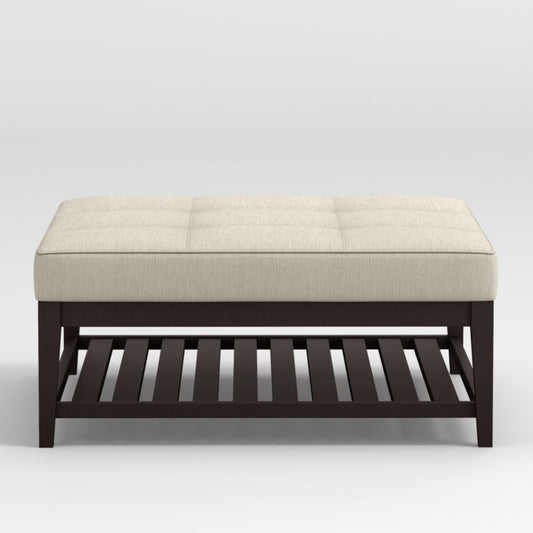 Nash Square Tufted Ottoman With Slats